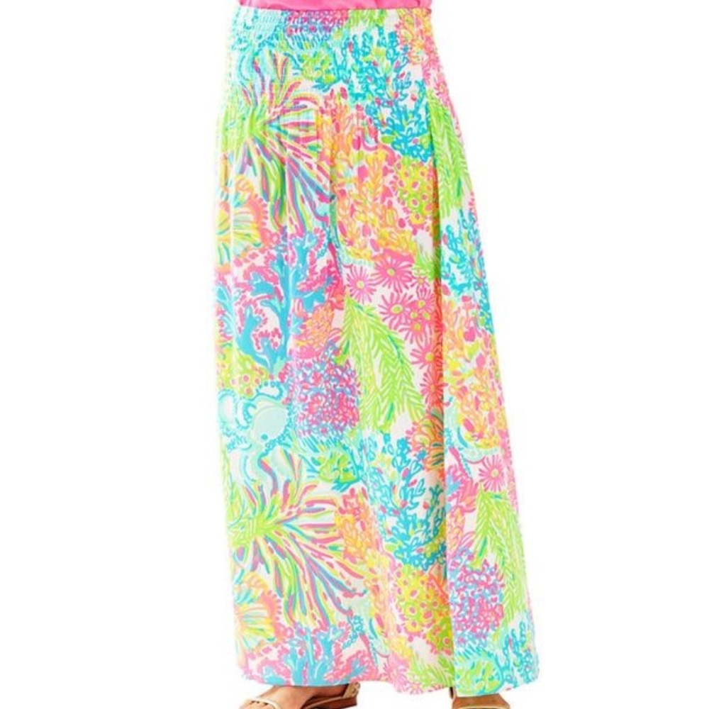 Lilly Pulitzer sz Medium Bodhi Maxi Skirt Lovers Coral /Strapless Dress - Picture 2 of 13
